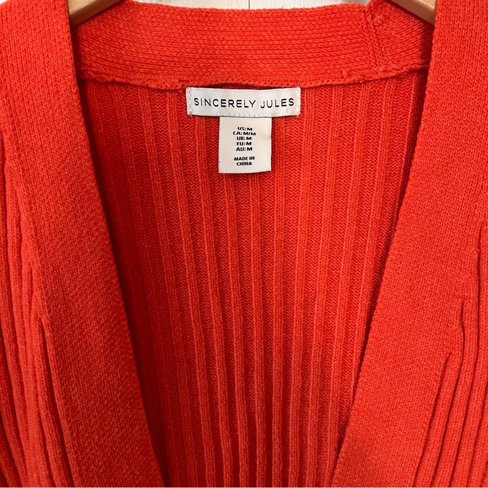 Sincerely Jules Red Ribbed Cardigan - Picture 3 of 4